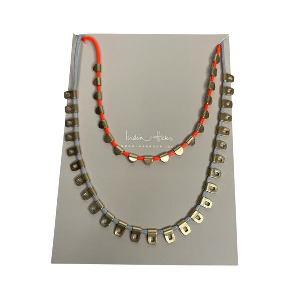 India Hicks The Sea Cord Grey & Orange Necklace Bundle Set of 2 - Picture 2 of 8